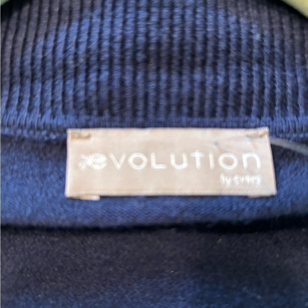 Evolution by Cyrus Davison Scalloped Edge Cardigan size Small Navy NWT - Picture 7 of 9